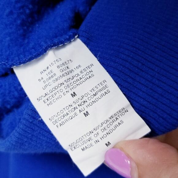 CHAMPION AUTHENTIC 50/50 Pullover Cobalt Blue Sweatshirt - Medium - Picture 7 of 8